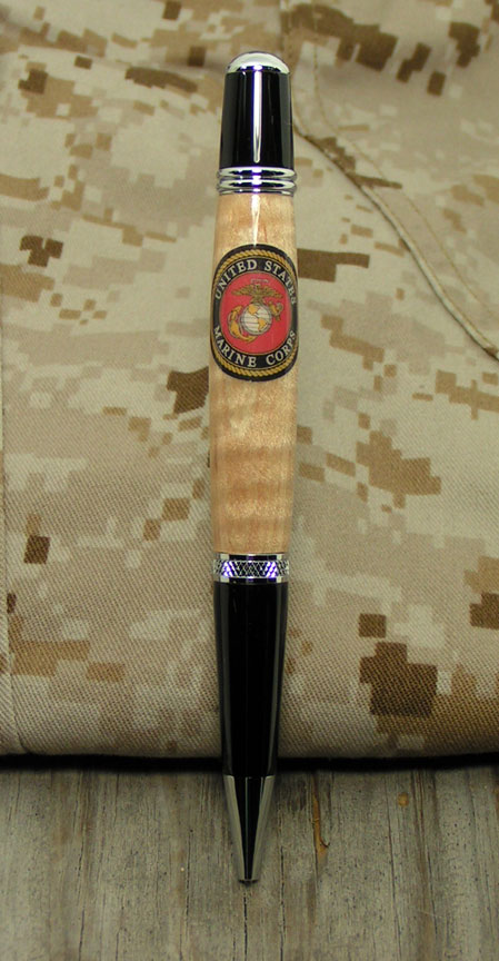 Quilted Maple with USMC Decal