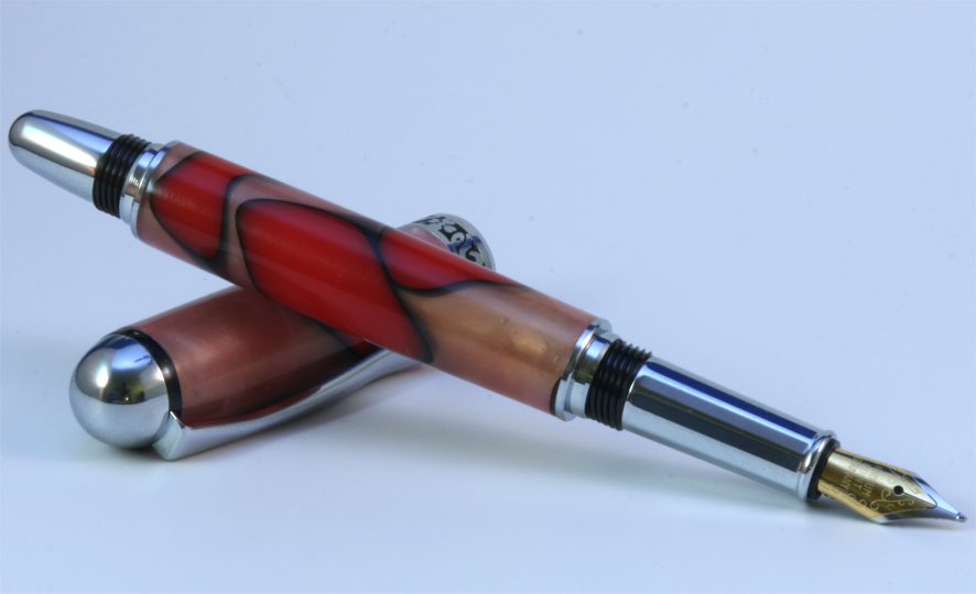 Red and Black Acrylic Sedona Fountain Pen