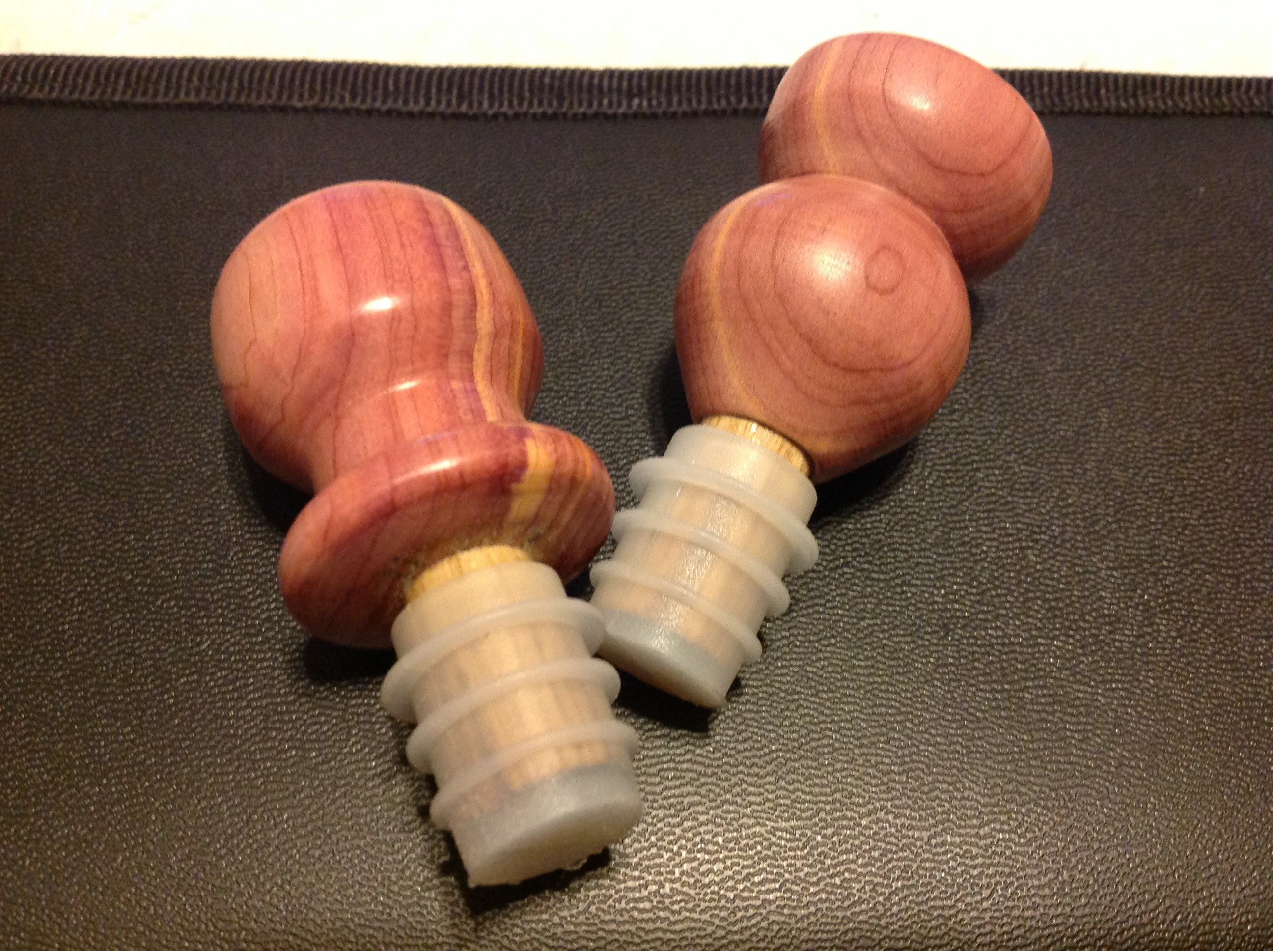Red cedar bottle stoppers