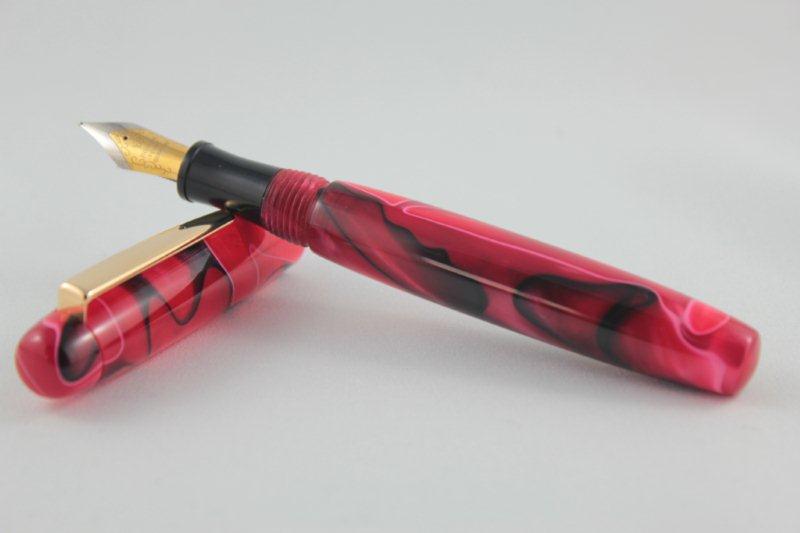 Red with Black swirl