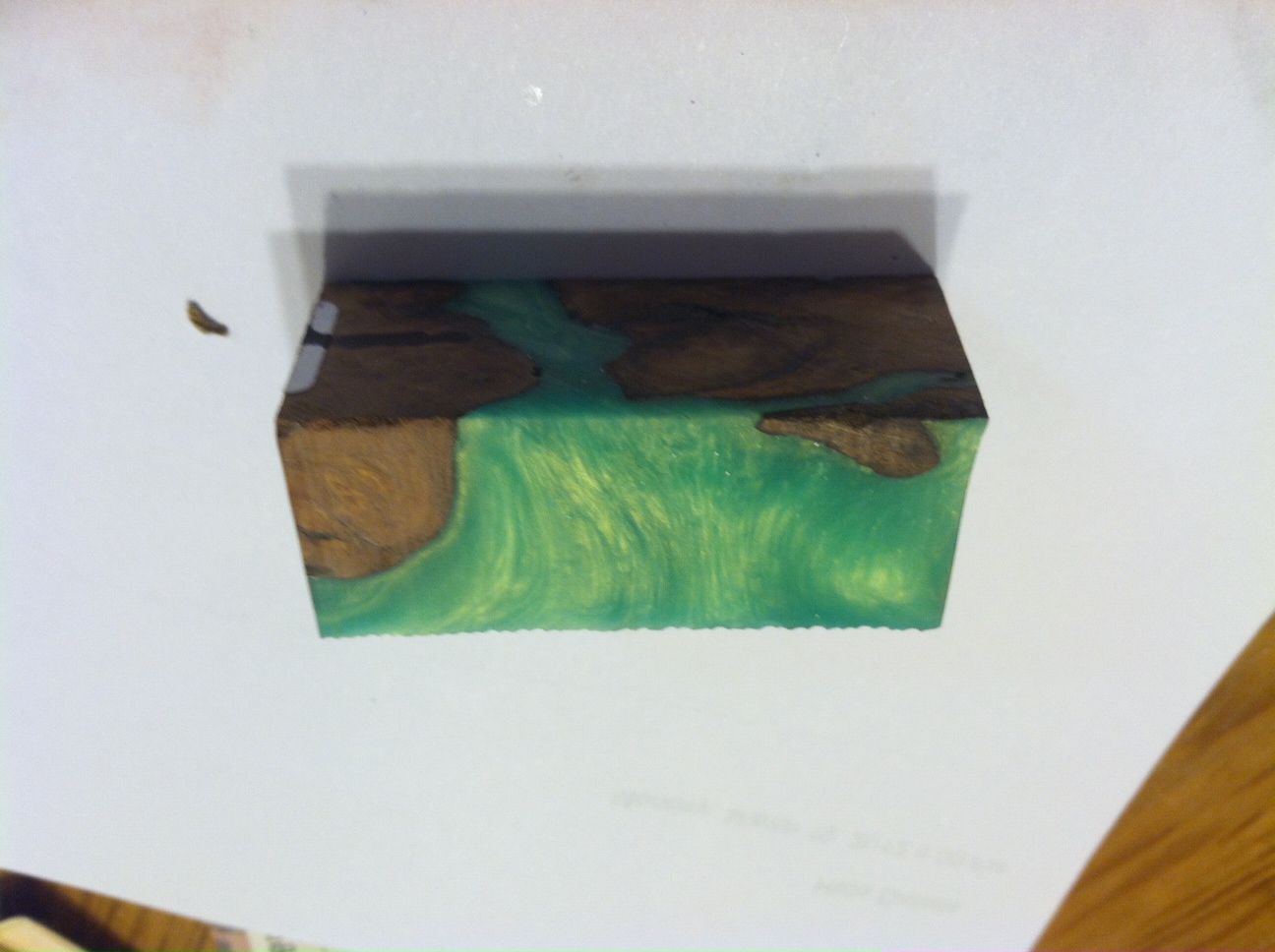 Remains of green amalgam mutt blank