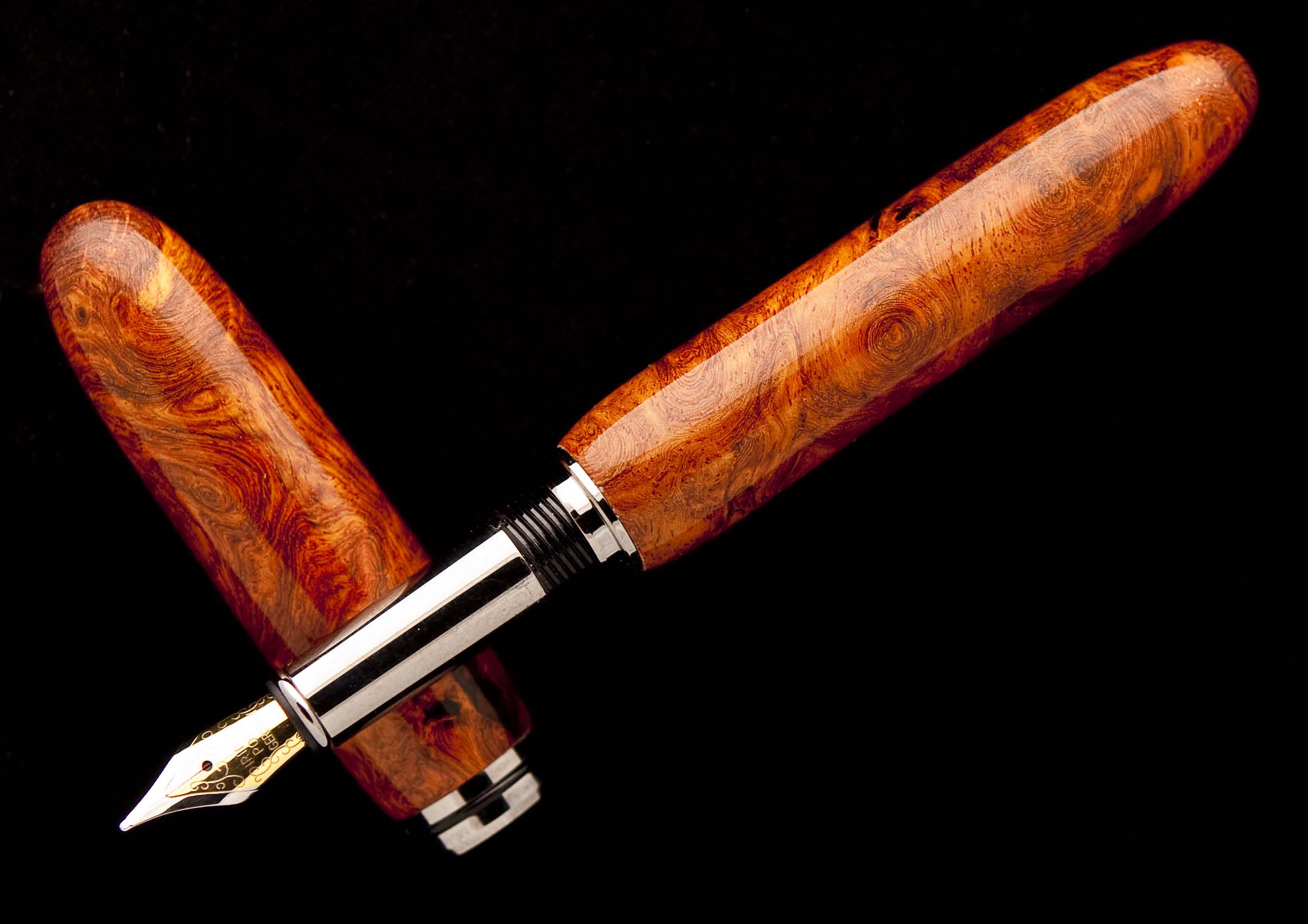 Revised Double Closed Ended Amboyna Burl Pen