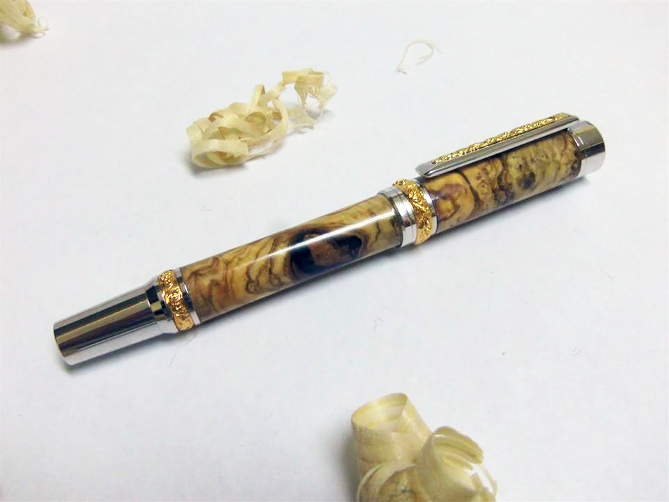 Roman Harvest pen kit with Olivewood Burl