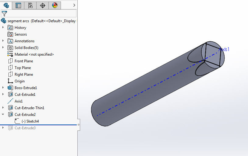 segmenting, diameter solidworks