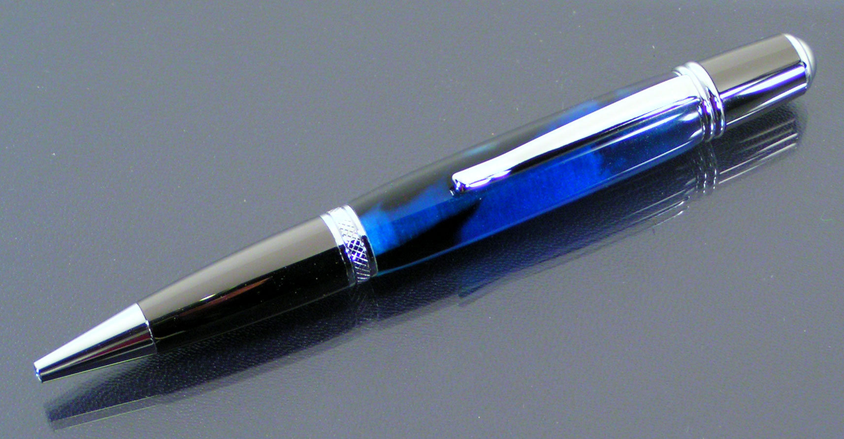 Sierra Black/Chrome in Blue/Black Acrylic