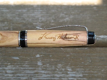 Signature engraving by Ken Nelson