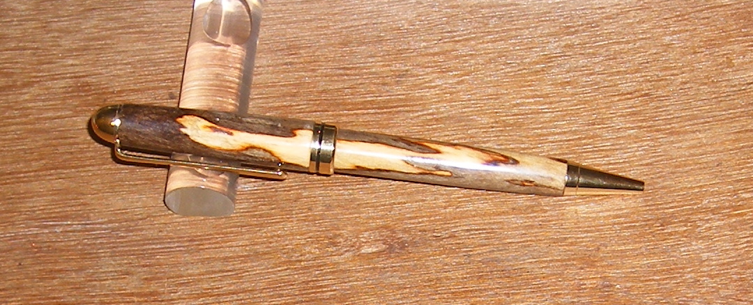 Spalted Beech on Gold Euro