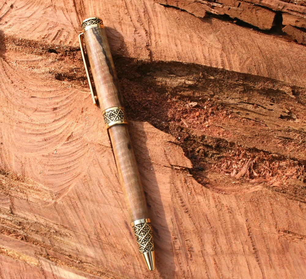 Spalted Curly Maple Sculpted Classic Pen