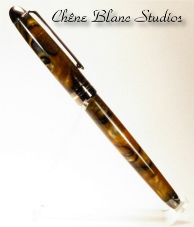 Spalted gold Designer fountain pen