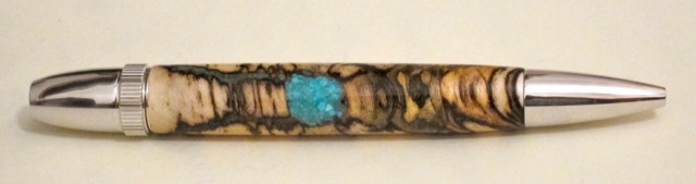 Spalted hackberry with turquoise