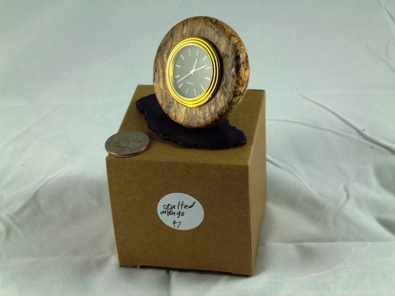 spalted mango desk clock