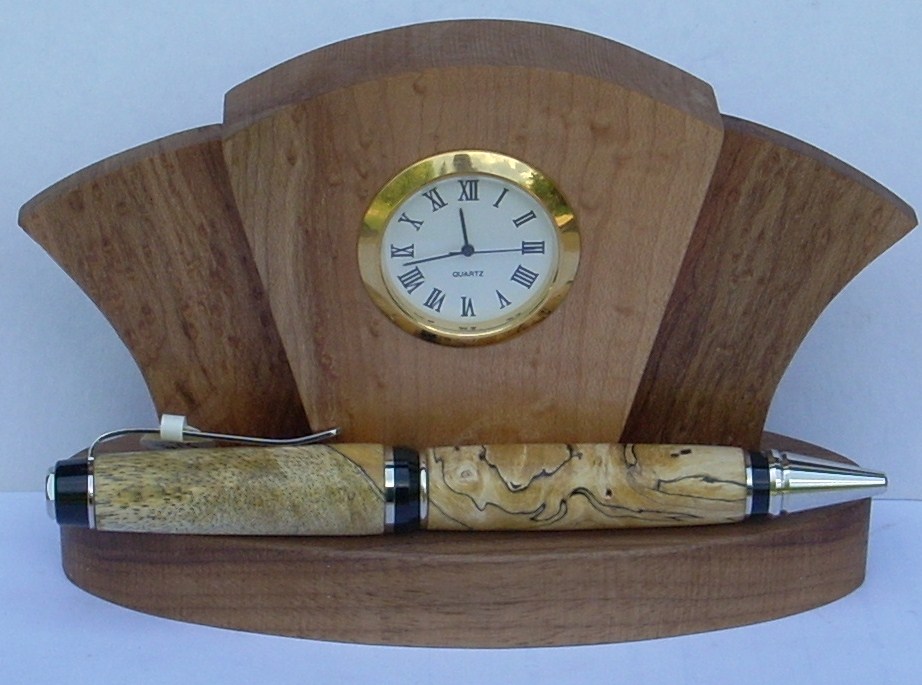 spalted tamarind & birdeye clock
