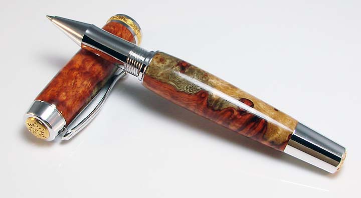 Statesman Rhodium-22K Amboyna Burl