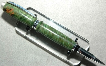 Sterling Silver Green Buckeye Burl