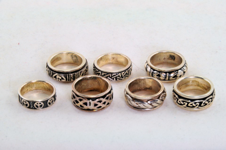 Sterling silver rings for custom center bands