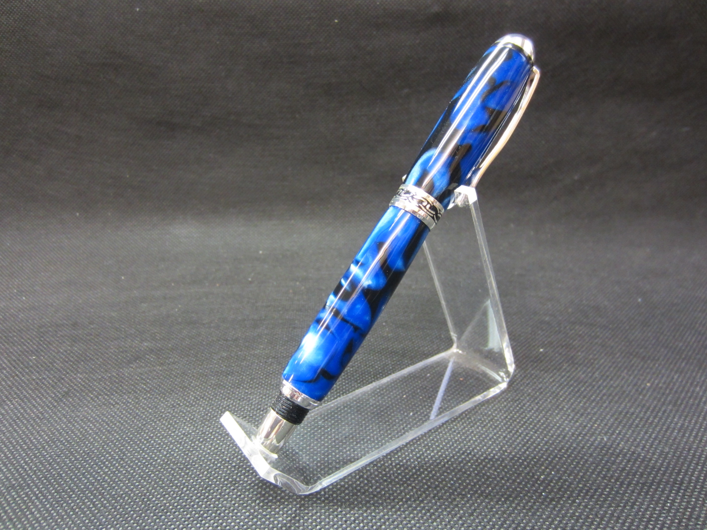 Sterling Silver Sedona Roller Ball in Iridescent Blue & Black 1