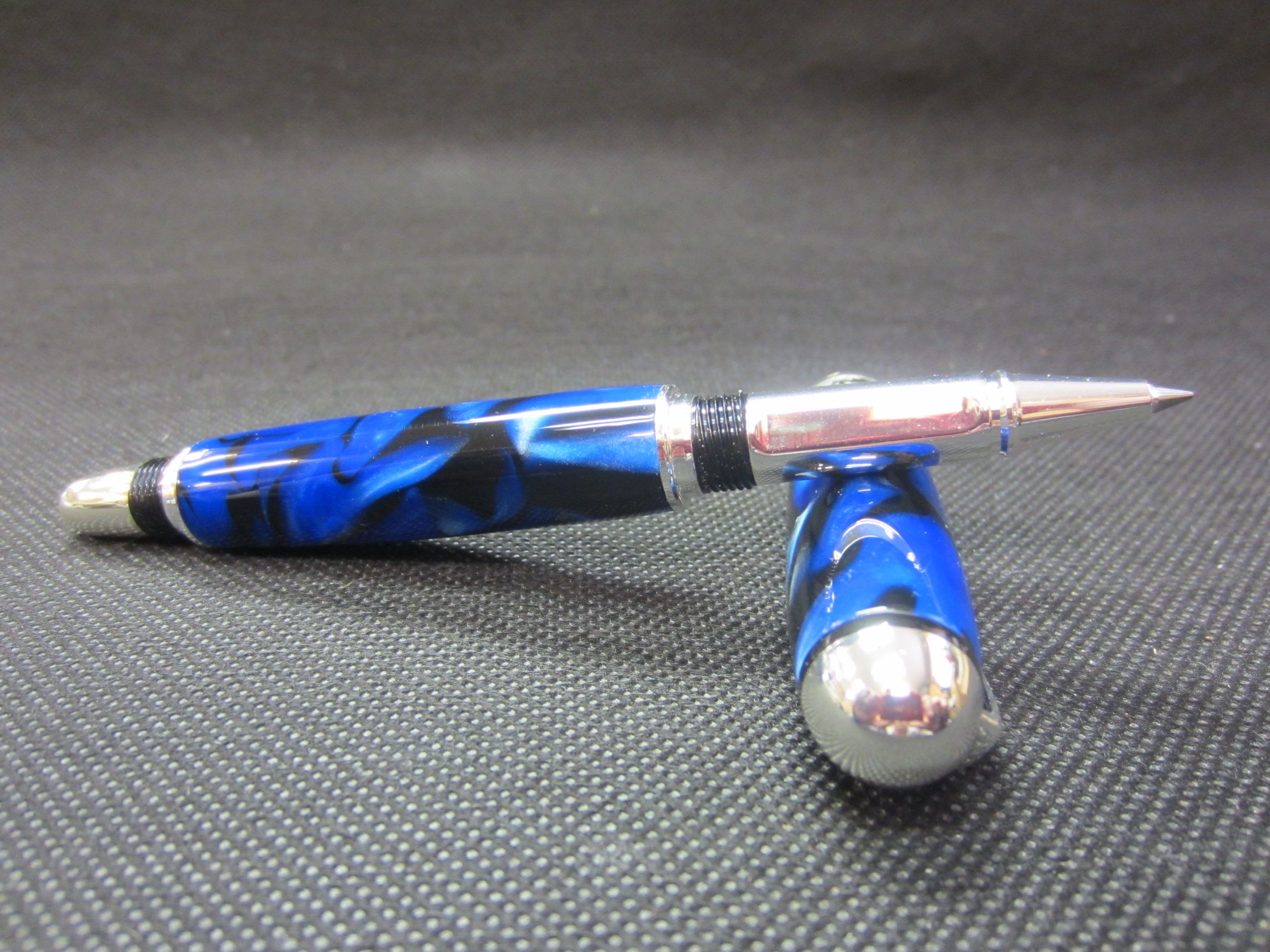 Sterling Silver Sedona Roller Ball in Iridescent Blue & Black 2