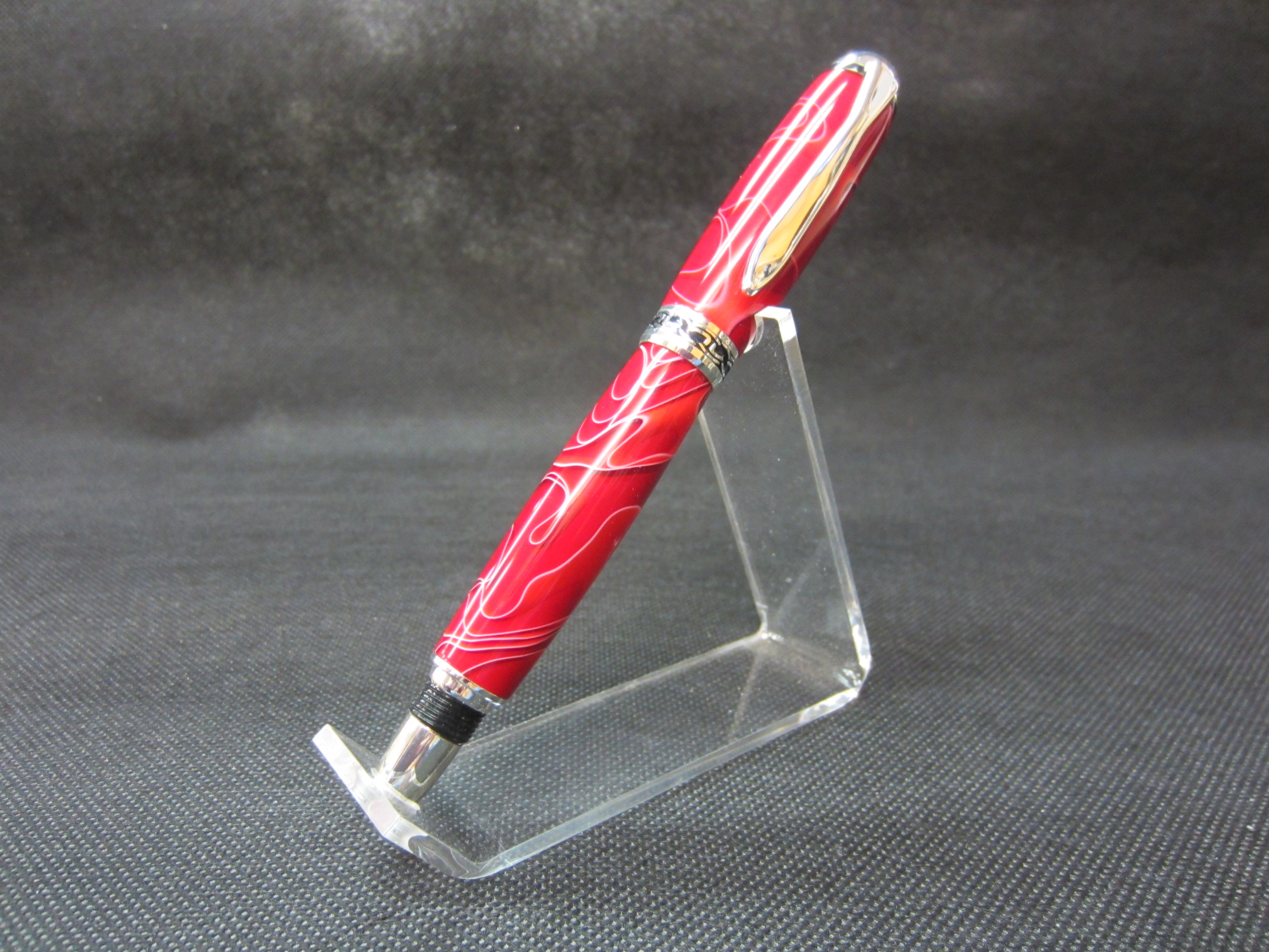 Sterling Silver Sedona Rollerball in Crimson Lucitylic 1