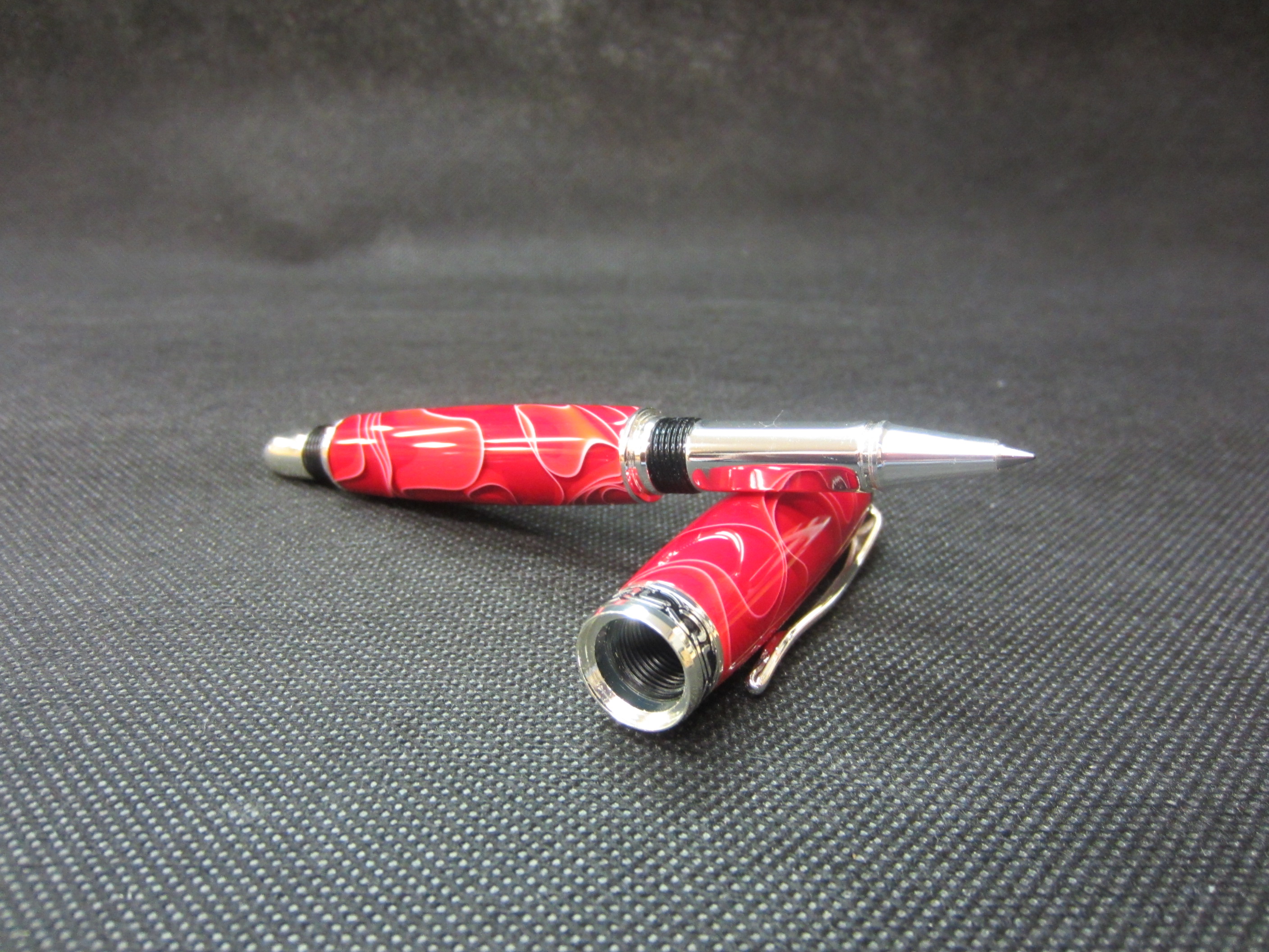 Sterling Silver Sedona Rollerball  in Crimson Lucitylic 3