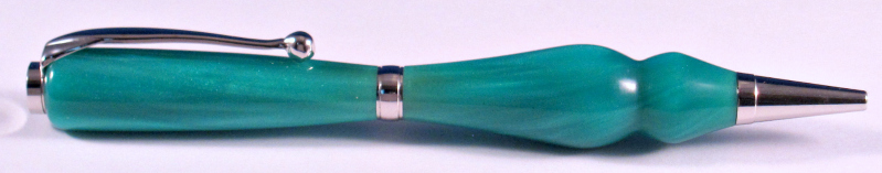 Teal Aqua Acrylic with Rhodium