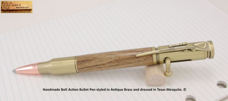 Texas Mesquite on Antique Brass Bolt