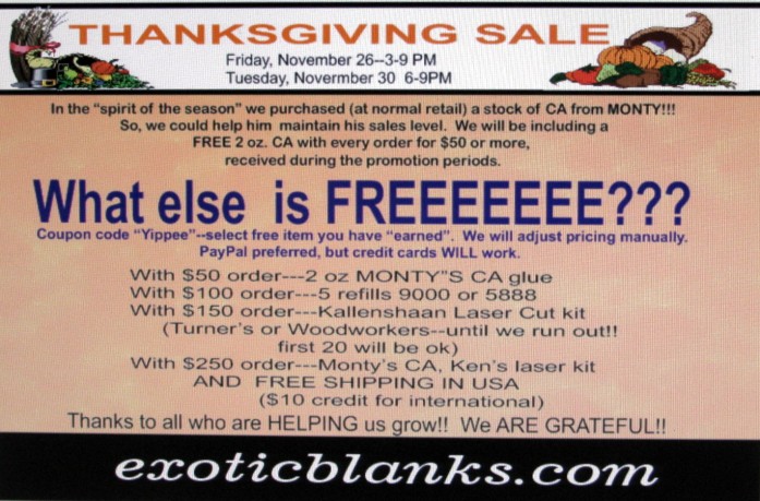 Thanksgiving sale