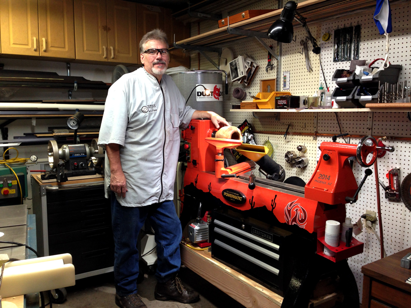 The Powermatic Lathe I won all Set up in my shop