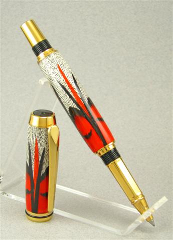Ti. Gold Baron RB, Marla's feather blank