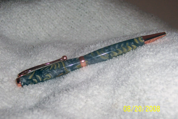 Tri color pasta with silver swirl