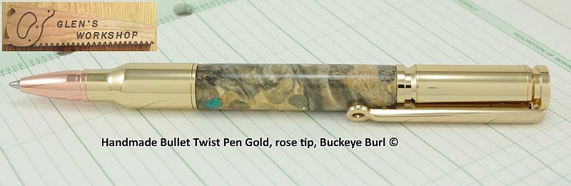 Twist Bullet Pen and Natural Buckeye Burl