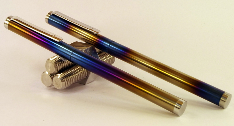 Two flamed pens