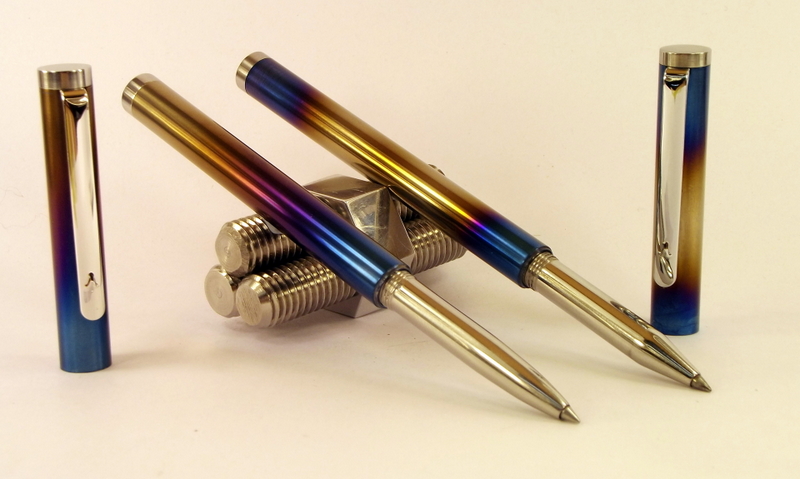 Two flamed pens