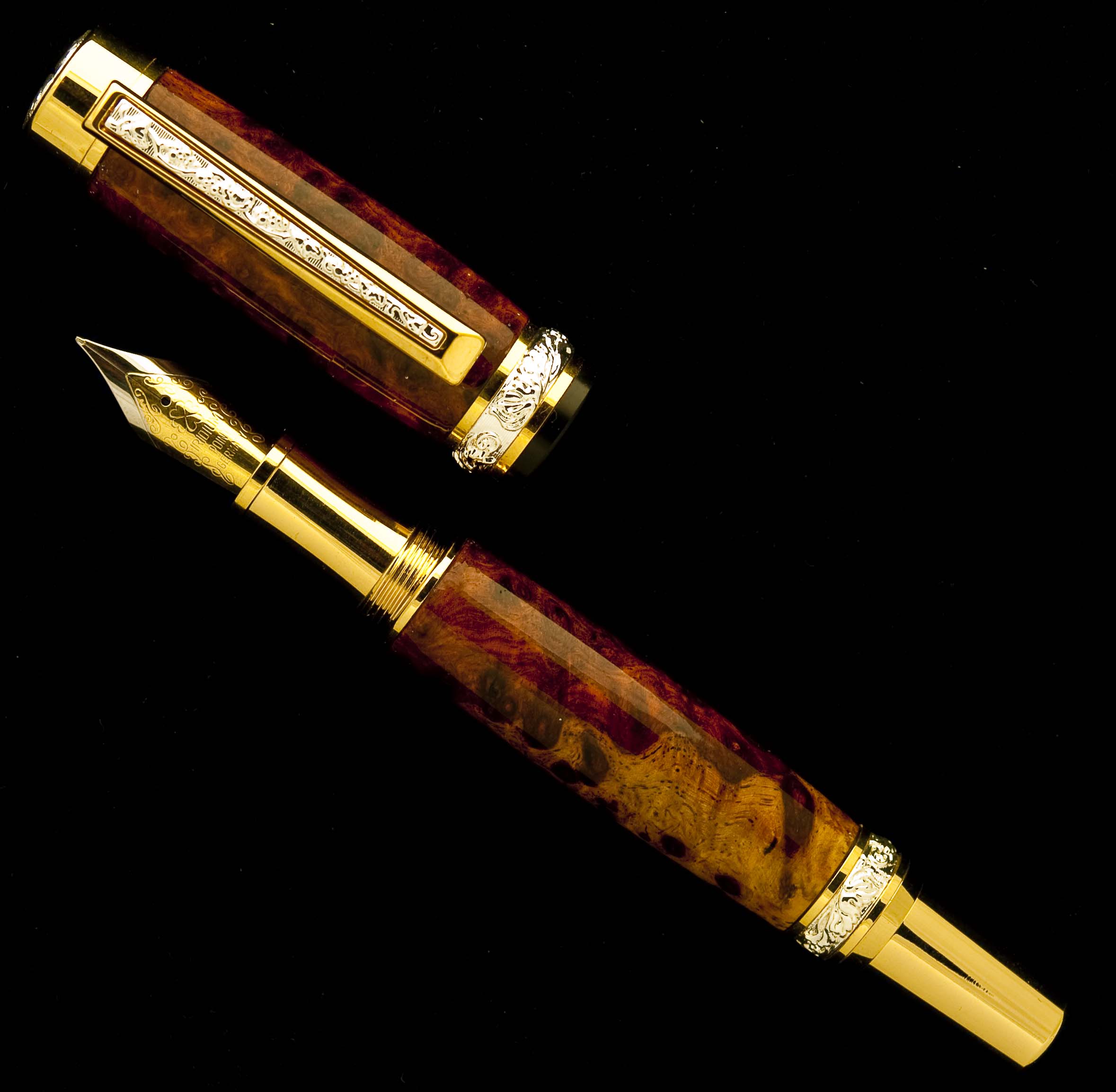 Two Tone Amboyna Burl on Cambridge Pen