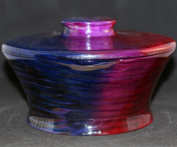 Vessel 2 - Closed - Pine - Red/Purple/Blue Dye Transition