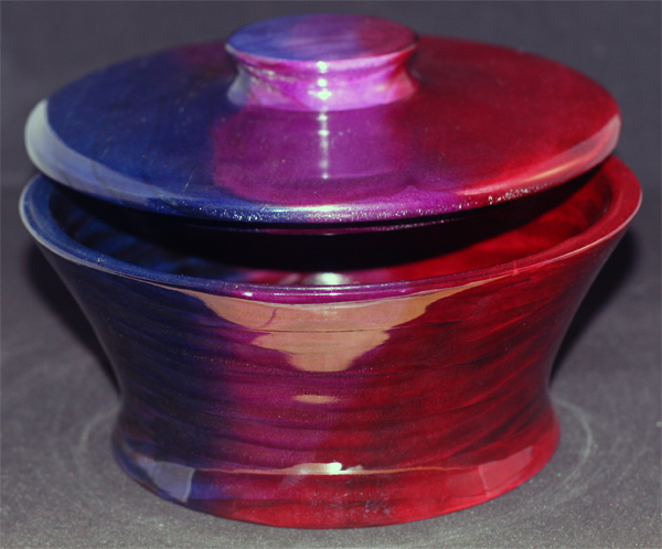 Vessel 2 - Open - Pine - Red/Purple/Blue Dye Transition