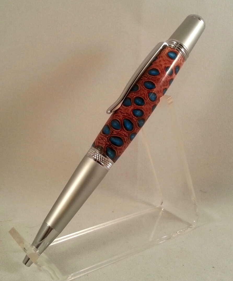 Wall Street II Pen with Banksia Pod with Blue Acrylic
