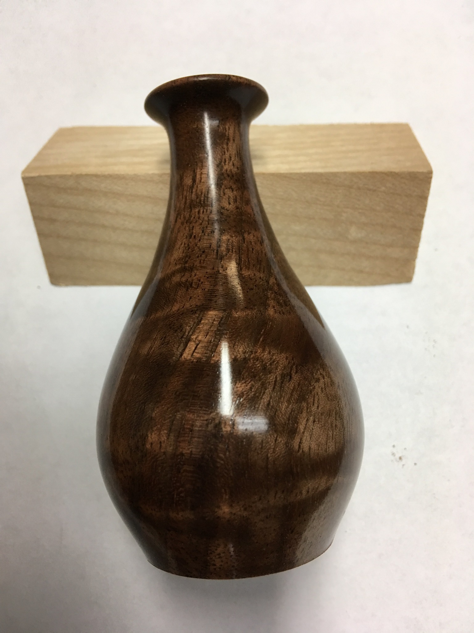 Walnut mini bud vase