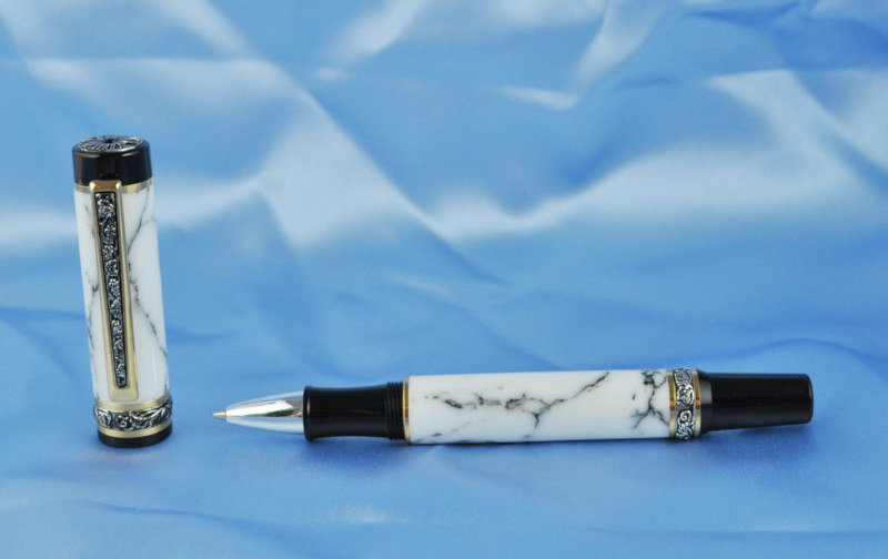 White Marble Acrylic Cambridge Rollerball