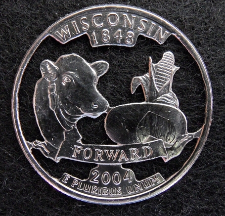 Wisconsin Quarter Scroll cut