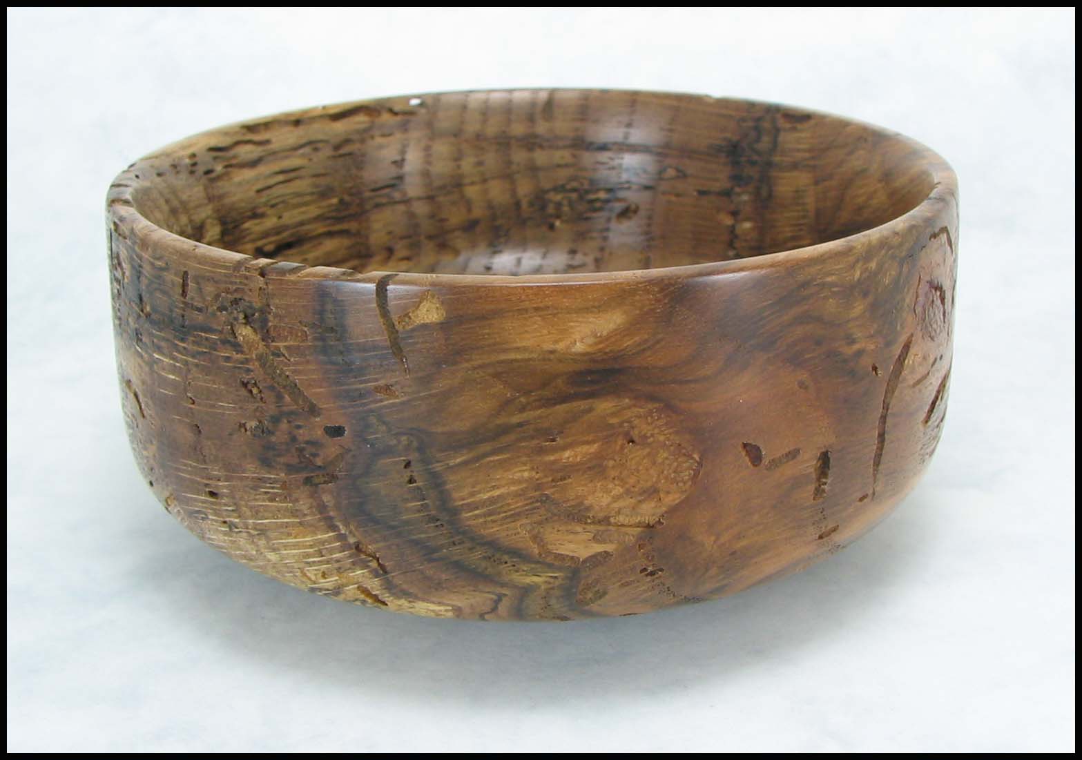 wormy, spalted oak bowl.